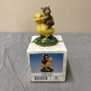 Fitz & Floyd Charming Tails “Chickie Back Ride” Figurine 88/700 in Box FS Chrty
